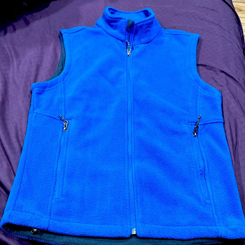 Port Authority Men’s Fleece Full Zippered Blue Vest Small S ~Mint Condition